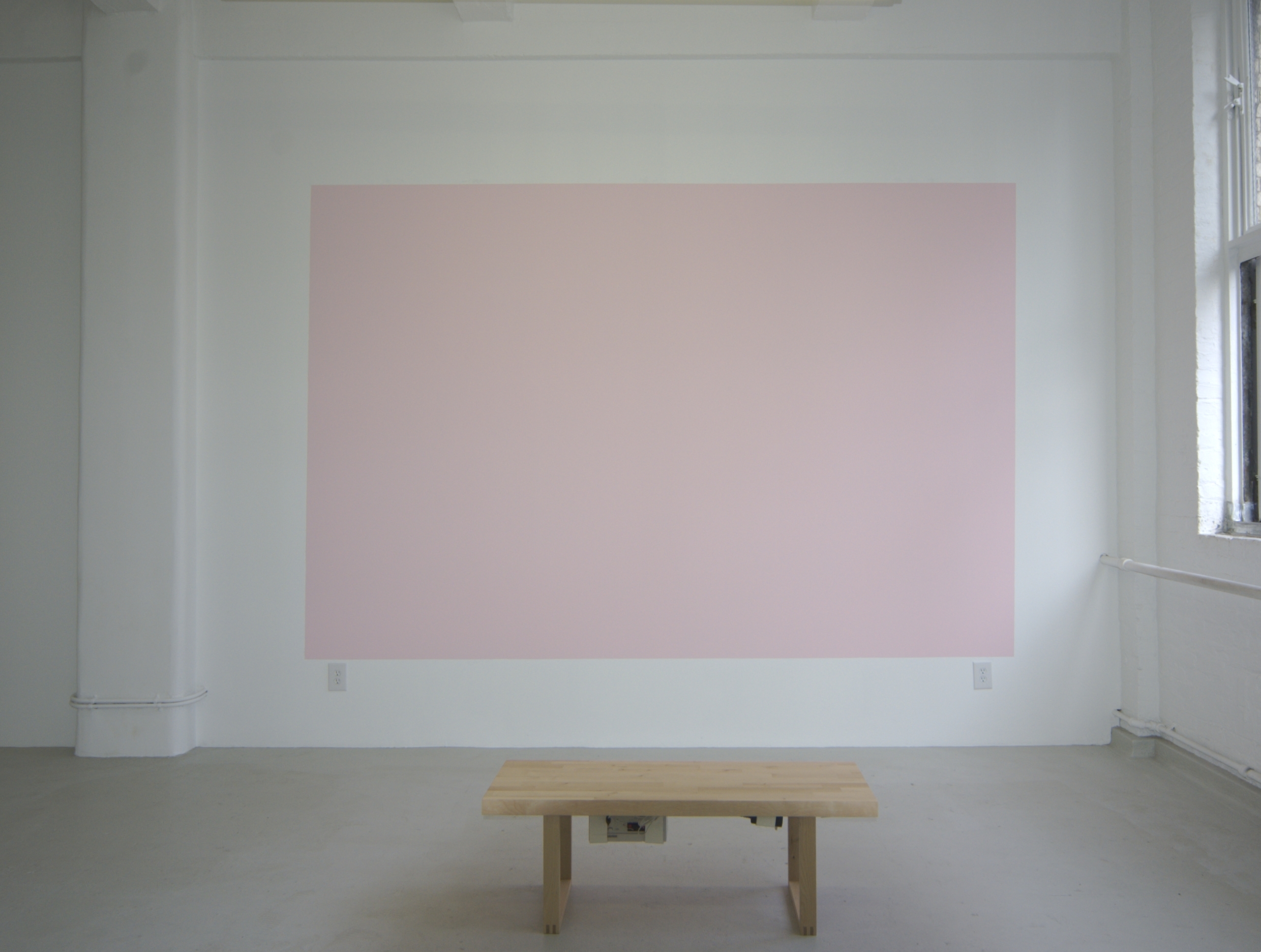 painting entitled limitless lonesome large pink rectangle